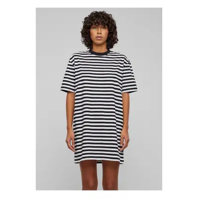 Women's striped dress oversized white/black