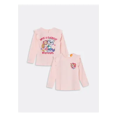 LC Waikiki Crew Neck Long Sleeve Paw Patrol Printed Baby Girl T-Shirt