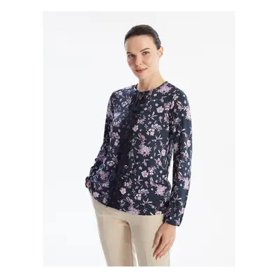 LC Waikiki LCW Lace-Up Collar Print Long Sleeve Women's Blouse