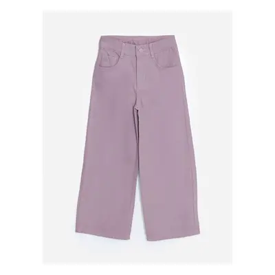 LC Waikiki Kids Light Purple Elastic Waist Wideleg Girl Jean Trousers