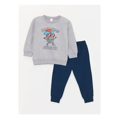 LC Waikiki Crew Neck Long Sleeve Baby Boy Sweatshirt and Trousers 2-Piece Set