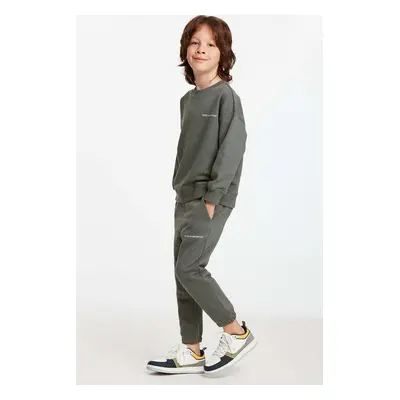 GRIMELANGE Majuro Boy's Embroidered Dark Gray Tracksuit Se