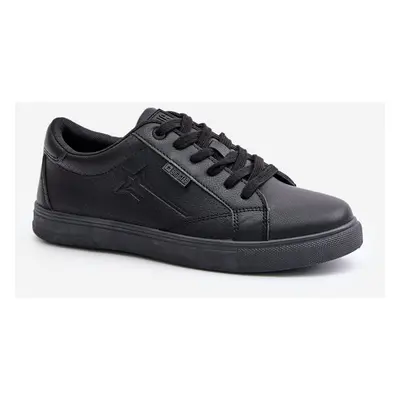 Men's sneakers made of eco leather Big Star Hi-Poly System black