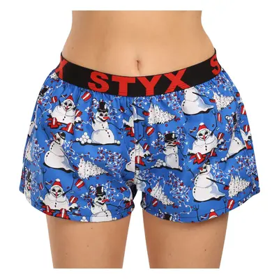 Women's Boxer Shorts Styx Art Sports Rubber Christmas Snowmen