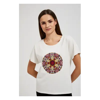 Women's T-shirt with MOODO print - white