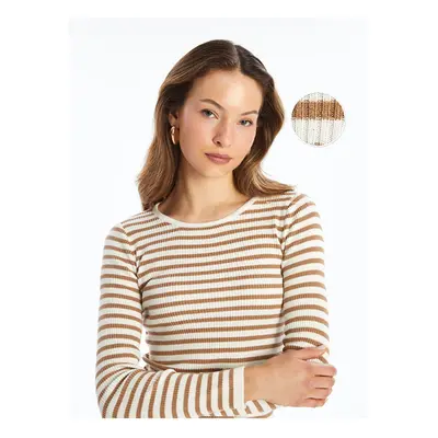 LC Waikiki LCW Crew Neck Striped Long Sleeve Women's Knitwear Sweater