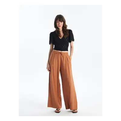 LC Waikiki Straight Wide Leg Women's Trousers with Elastic Waist