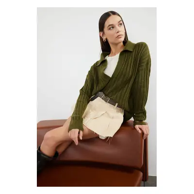 Trendyol Khaki Soft Textured Polo Neck Knitwear Sweater