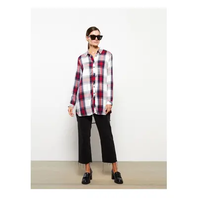 LC Waikiki Plaid Long Sleeve Viscose Women's Shirt Tunic