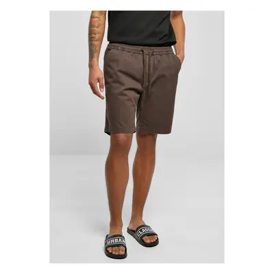 Brown Stretch Twill Joggshorts