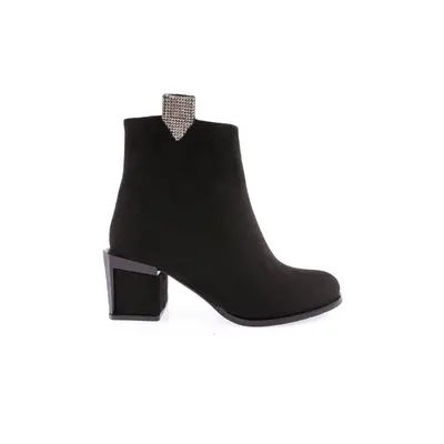 DGN 770-22k Women's Zipper Detailed Heeled Boots.