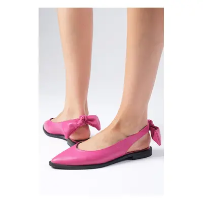 Mio Gusto Bonny Women's Casual Flat Shoes From Genuine Leather Fuchsia.