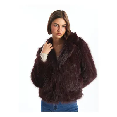 LC Waikiki Jacket Collar Women's Plush Coat