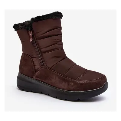 Women's snow boots with fur brown primose