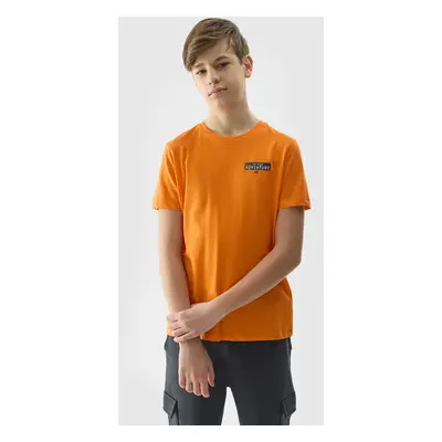 Boys' 4F Printed Organic Cotton T-Shirt - Orange