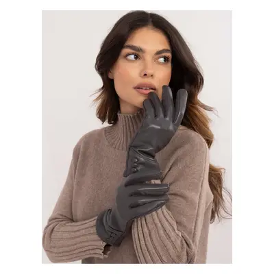 Dark grey touch gloves for women