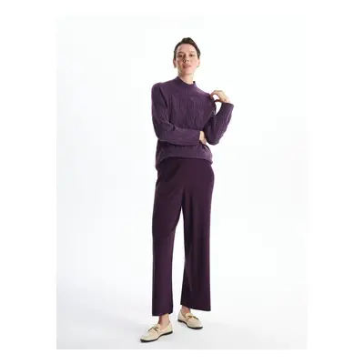 LC Waikiki Wide Leg Women's Knitwear Trousers with Elastic Waist