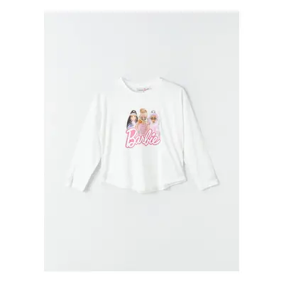 LC Waikiki Crew Neck Barbie Printed Long Sleeve Girls T-Shirt