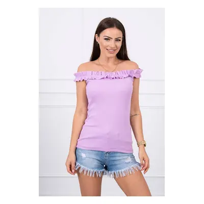 Blouse with frills in purple