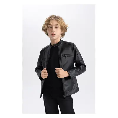 DEFACTO Boy's Water Repellent Half Turtleneck Coat