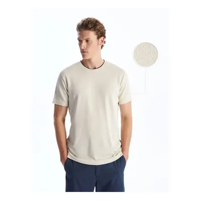 LC Waikiki Crew Neck Short Sleeve Combed Cotton Men's Textured T-Shirt