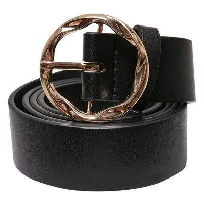 Small women's belt made of synthetic leather black