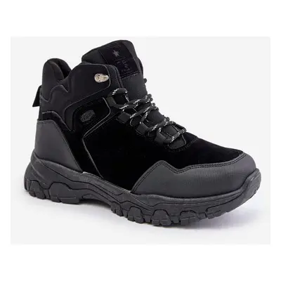 Insulated men's lace-up trekking shoes black Zerista