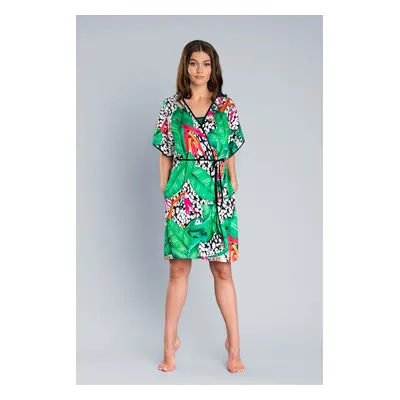 Dorita bathrobe with short sleeves - print