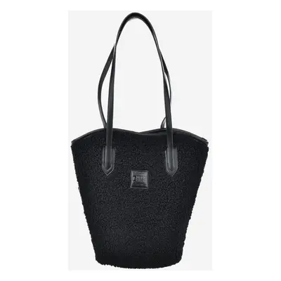 Big Star Black Shopper Bag with Lamb Fur