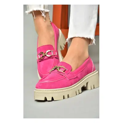 Fox Shoes Fuchsia Suede Thick Soled Women's Shoes