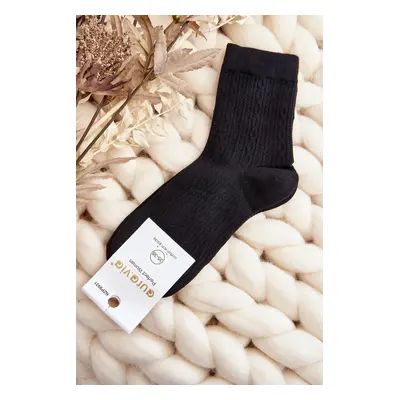 Women's Embossed Socks Black