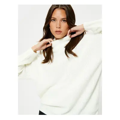 Koton Oversize Sweater High Neck Knit Cashmere Textured