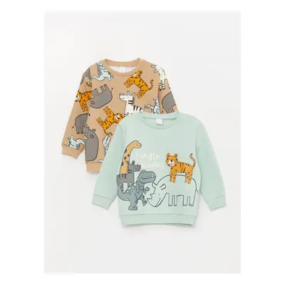 LC Waikiki Crew Neck Long Sleeve Printed Baby Boy Sweatshirt Pack