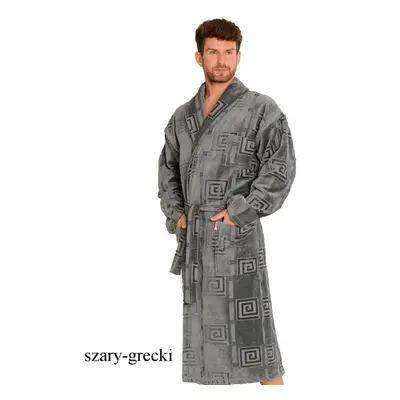 Bathrobe De Lafense M-2XL men's grey-greek