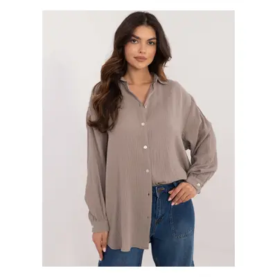 Dark beige long shirt SUBLEVEL