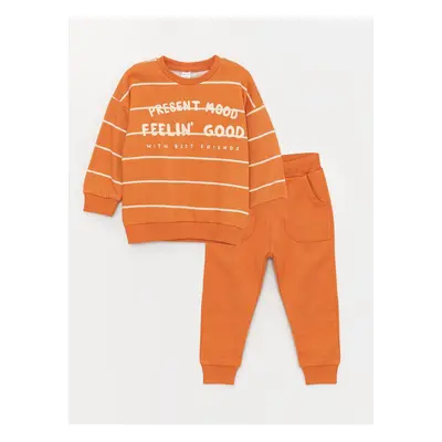 LC Waikiki Crew Neck Long Sleeve Baby Boy Sweatshirt and Trousers 2-Piece Set