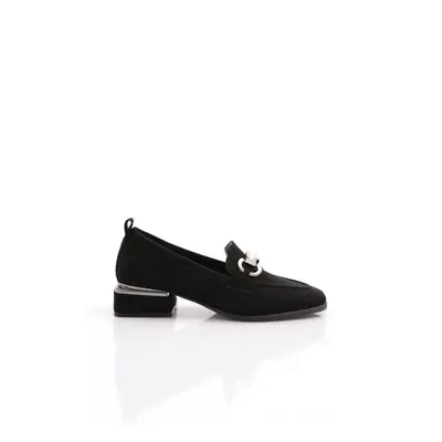 DGN Women's Loafer Shoes Black Suede