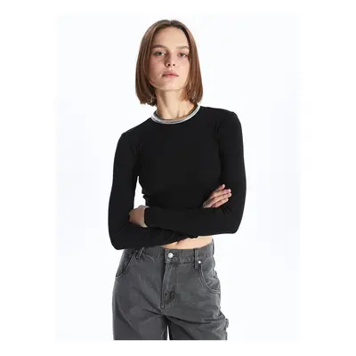 LC Waikiki XSIDE Crew Neck Plain Long Sleeve Women's Crop Crop