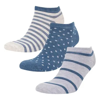 DEFACTO Men's 3-Piece Cotton Booties Socks