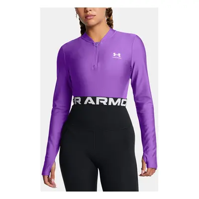 Women's T-shirt Under Armour HeatGear Rib 1/4 Zip LS-PPL - Women's