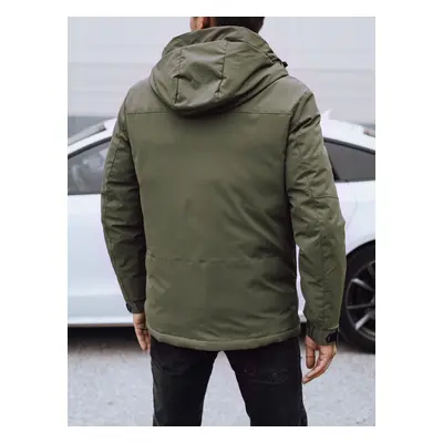 Men's winter jacket with hood green Dstreet