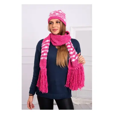 Women's set with scarf Anika K304 raspberry