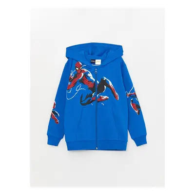 LC Waikiki Lcw Boys Hooded Spiderman Printed Long Sleeve Zipper Sweatshirt