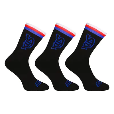 3PACK Styx high black tricolor socks