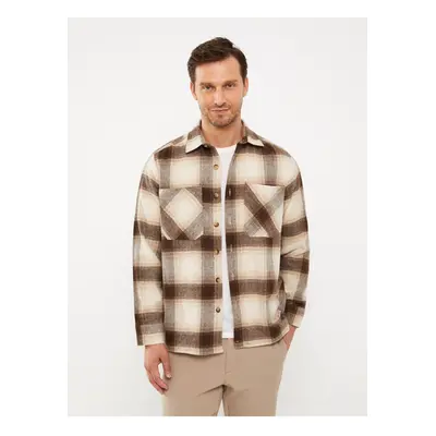 LC Waikiki Comfortable Fit Long Sleeve Plaid Men's Shirt Jacket