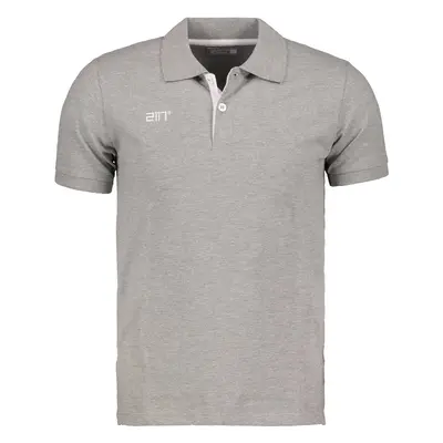 LAXSJÖ - men's polo shirt from piké cotton - melange grey