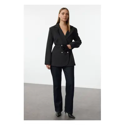 Trendyol Black Rose Detailed Blazer Jacket