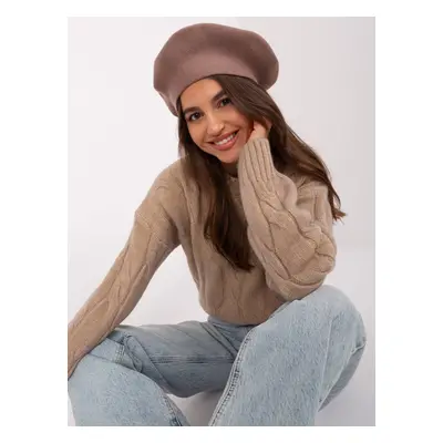 Dark beige monochrome women's beret