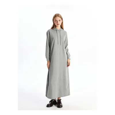 LC Waikiki Women's Hooded Straight Long Sleeve Dress