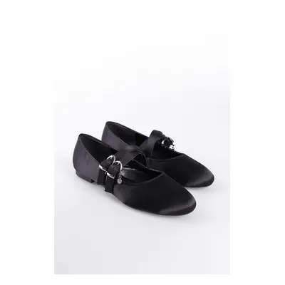 Capone Outfitters Double Band Buckled Ballerinas